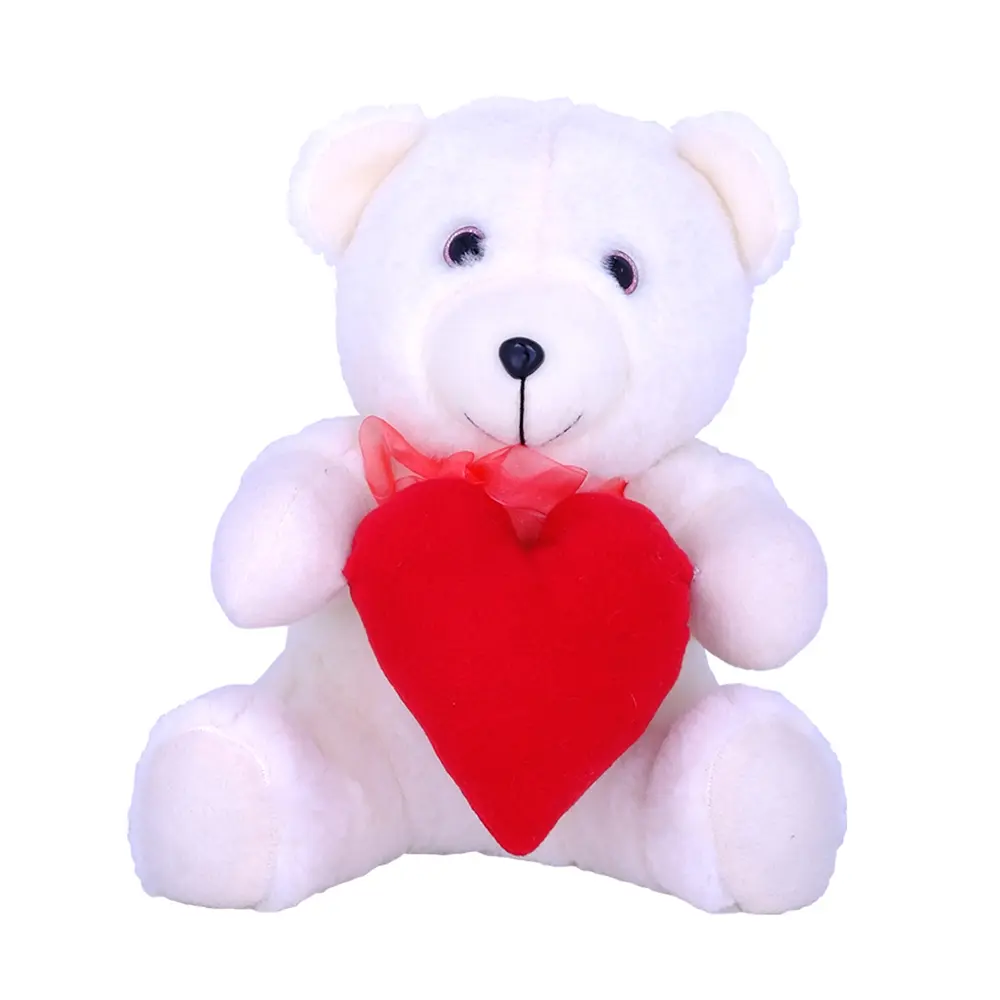 Kalpli Pinpon Ayıcık - Peluş Oyuncak-BEYAZ-1